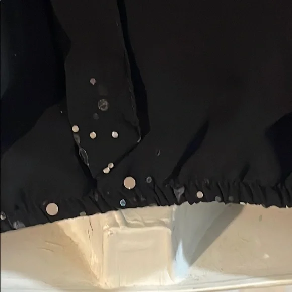 Valerie Stevens Sheer Black Blouse with Silver Dots - Picture 6 of 8